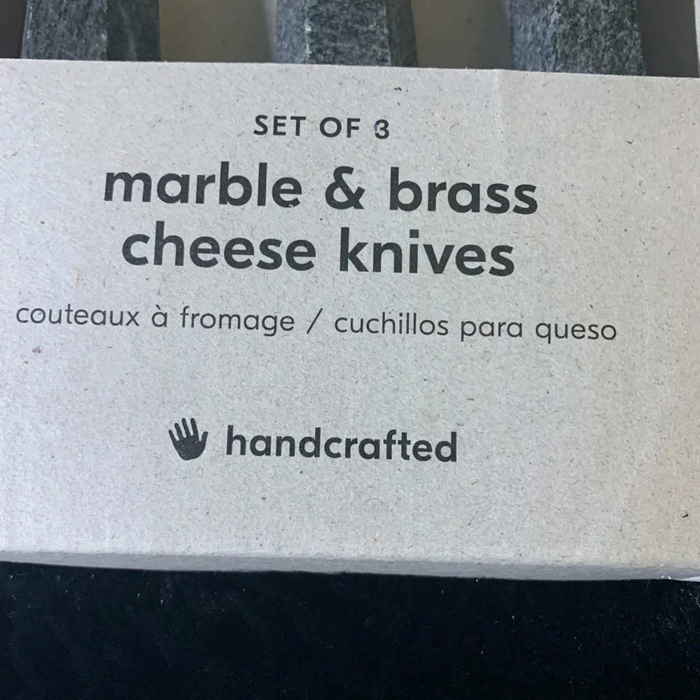 West Elm green cheese knives set